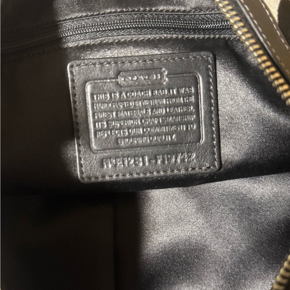 Coach Black and Silver Shoulder Bag with Monogram Design - Picture 3 of 3